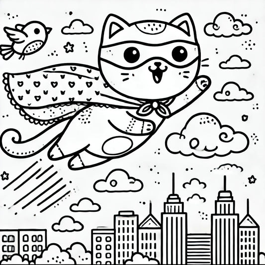Super Kitty Coloring page