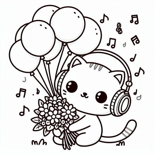 cute cat coloring page